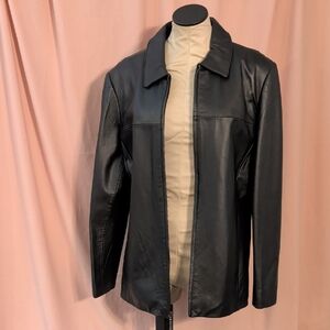 Wilsons Leather Women's Hip Length Black Leather Jacket